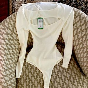 Guess Large Cut Rib Bodysuit with tags. Brand New.